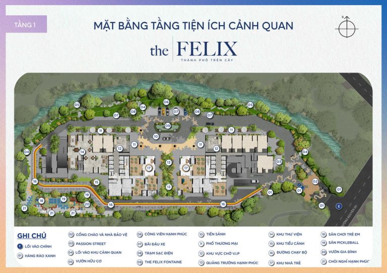 Mặt Bằng Tiện ích Tầng 1 Dự án The Felix C-holding Thuận An