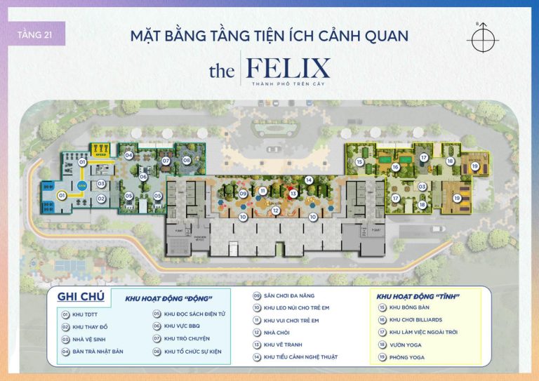 Mặt Bằng Tiện ích Tầng 21 Dự án The Felix C-holding Thuận An