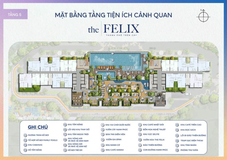 Mặt Bằng Tiện ích Tầng 5 Dự án The Felix C-holding Thuận An